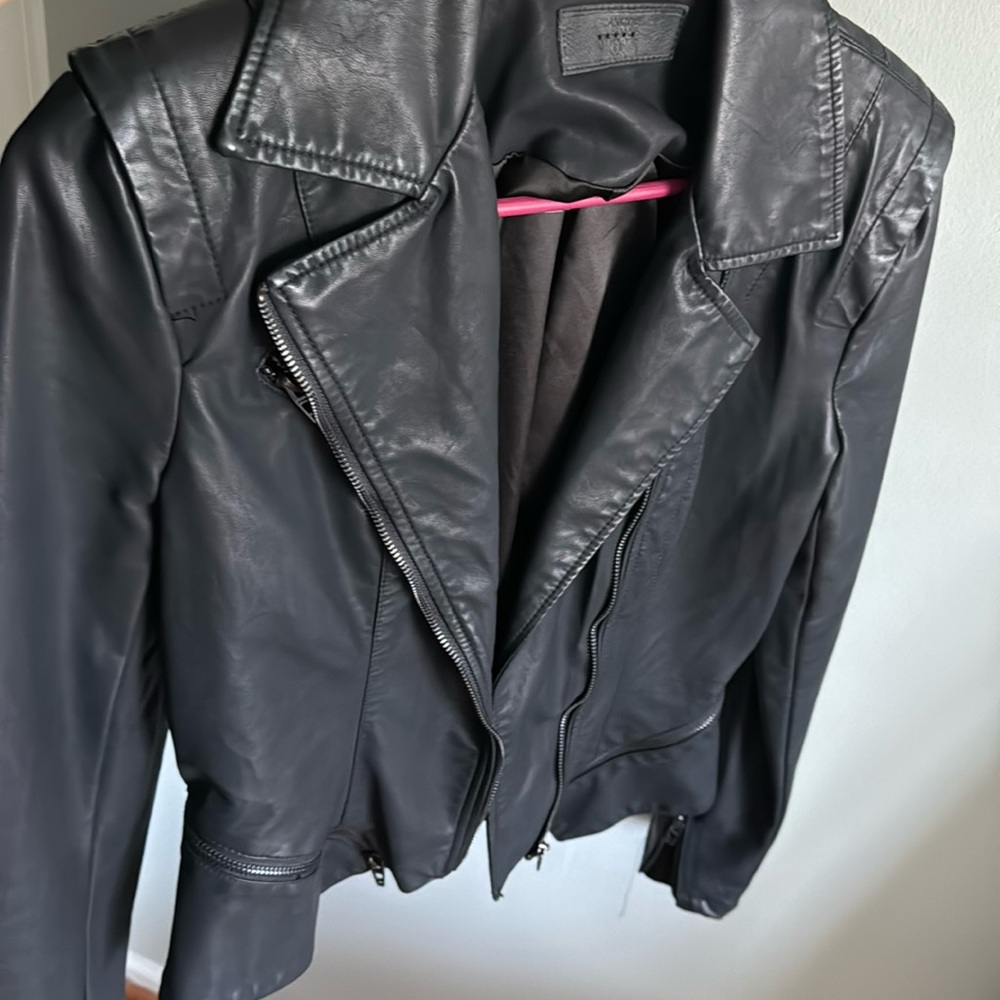 Black faux leather jacket